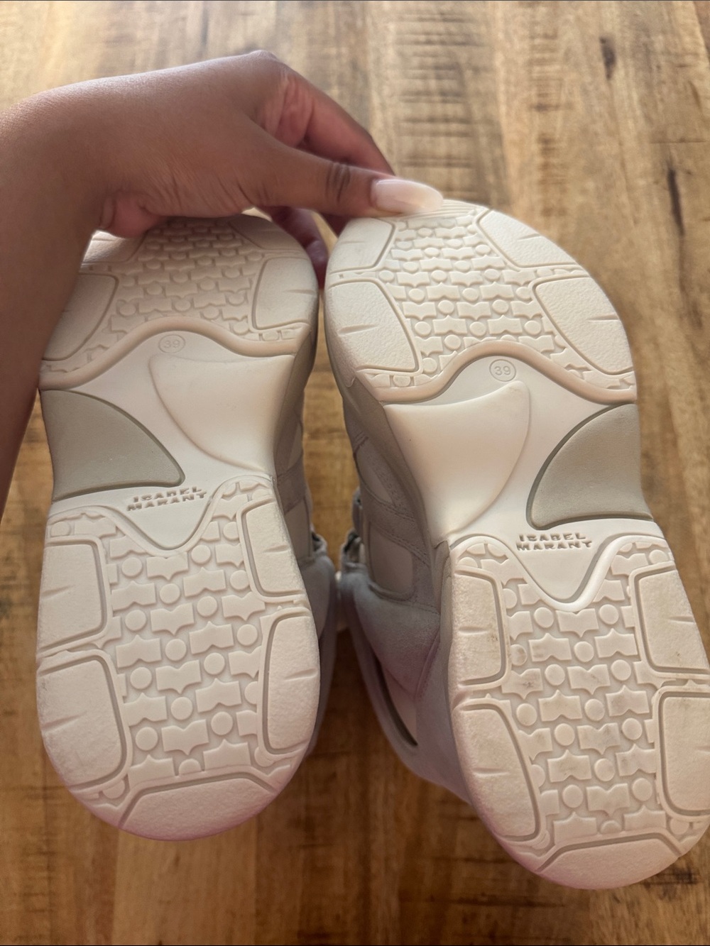 Isabel Marant Balskee White , Gray and Cream 50 MM High-Top Wedge Sneakers - Picture 7 of 12